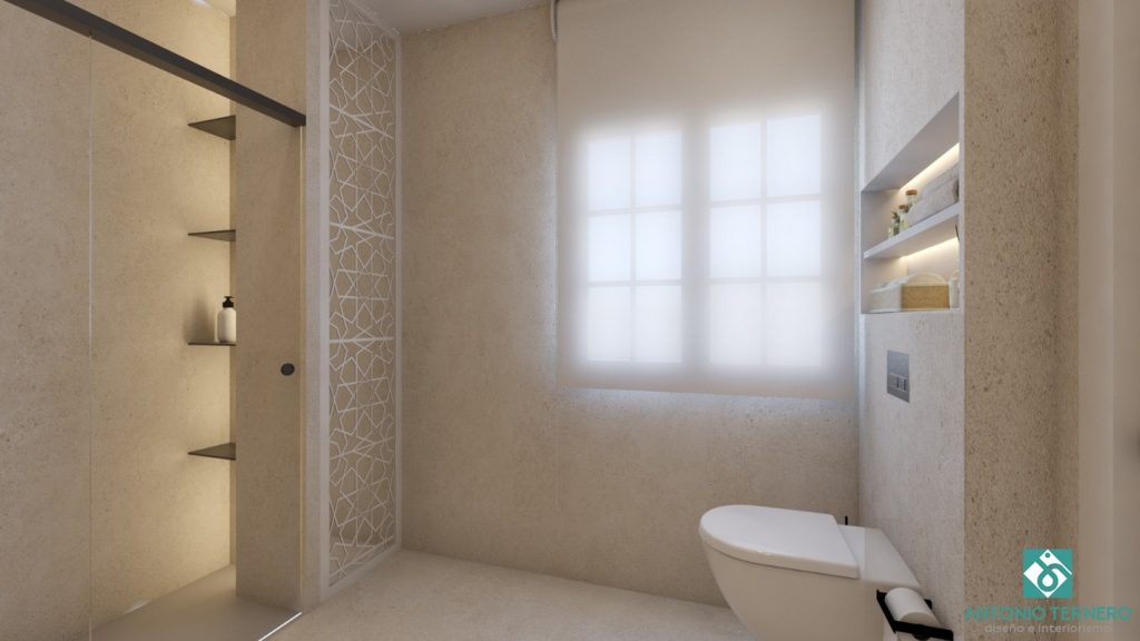 Cómo modernizar tu baño en Sevilla, proyecto render 3D de interiorismo Antonio Ternero